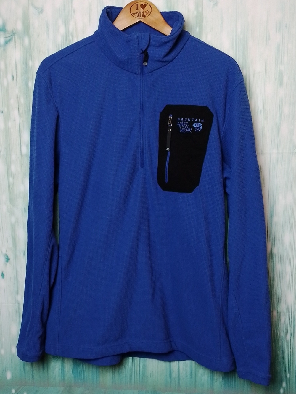 Mountain hardware Quarter Zip Waffle Fleece XL Blue